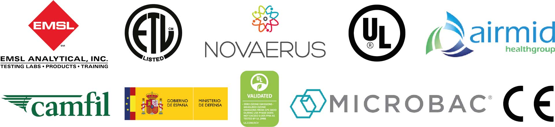 PureAir Pearl Accreditation Logos