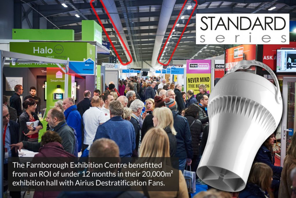 Farnborough Exhibition Centre Reduce CO2 Emissions with Airius Destratification