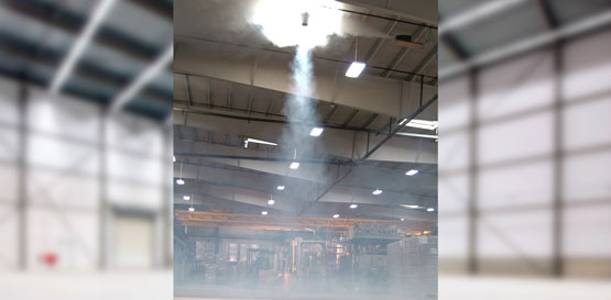 Airius Destratification Smoke Test - Model 45 Vs Blade Fan