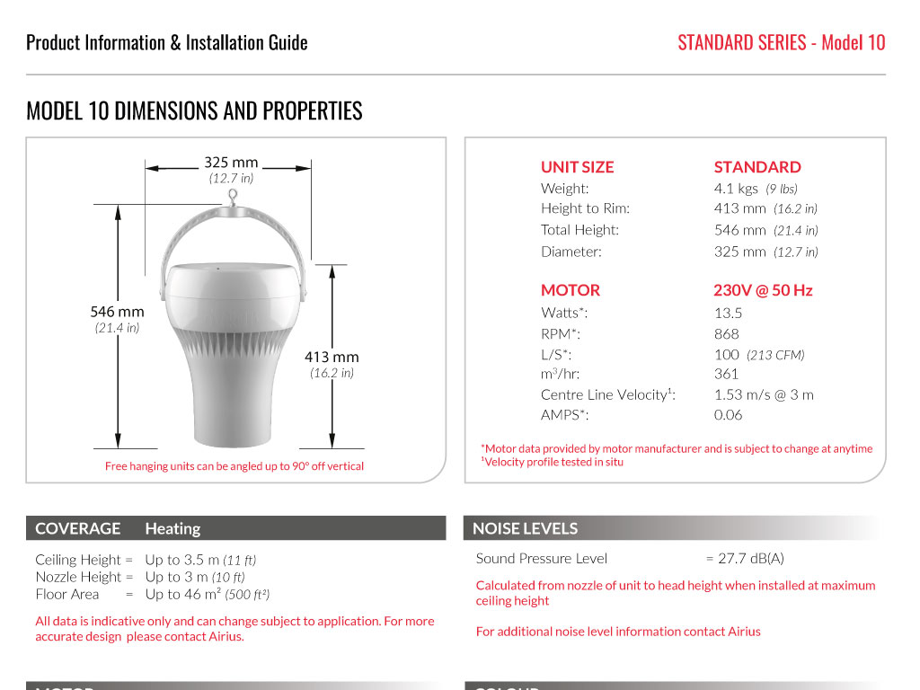 Detailed Airius Destratification Fan Technical Guides